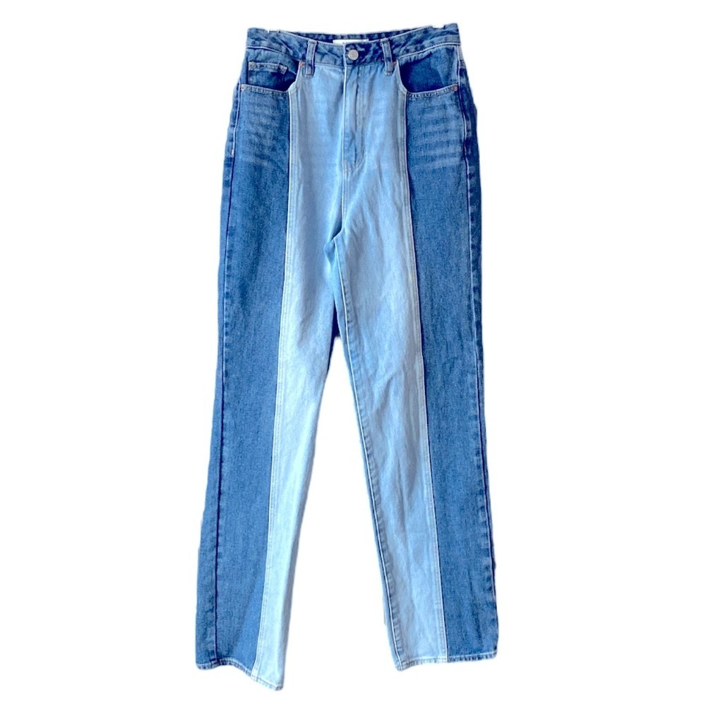 PacSun Eco Y2K Women’s Size 28 Two-Tone '90s Boyfriend Blue-High Rise Jeans - Picture 4 of 9